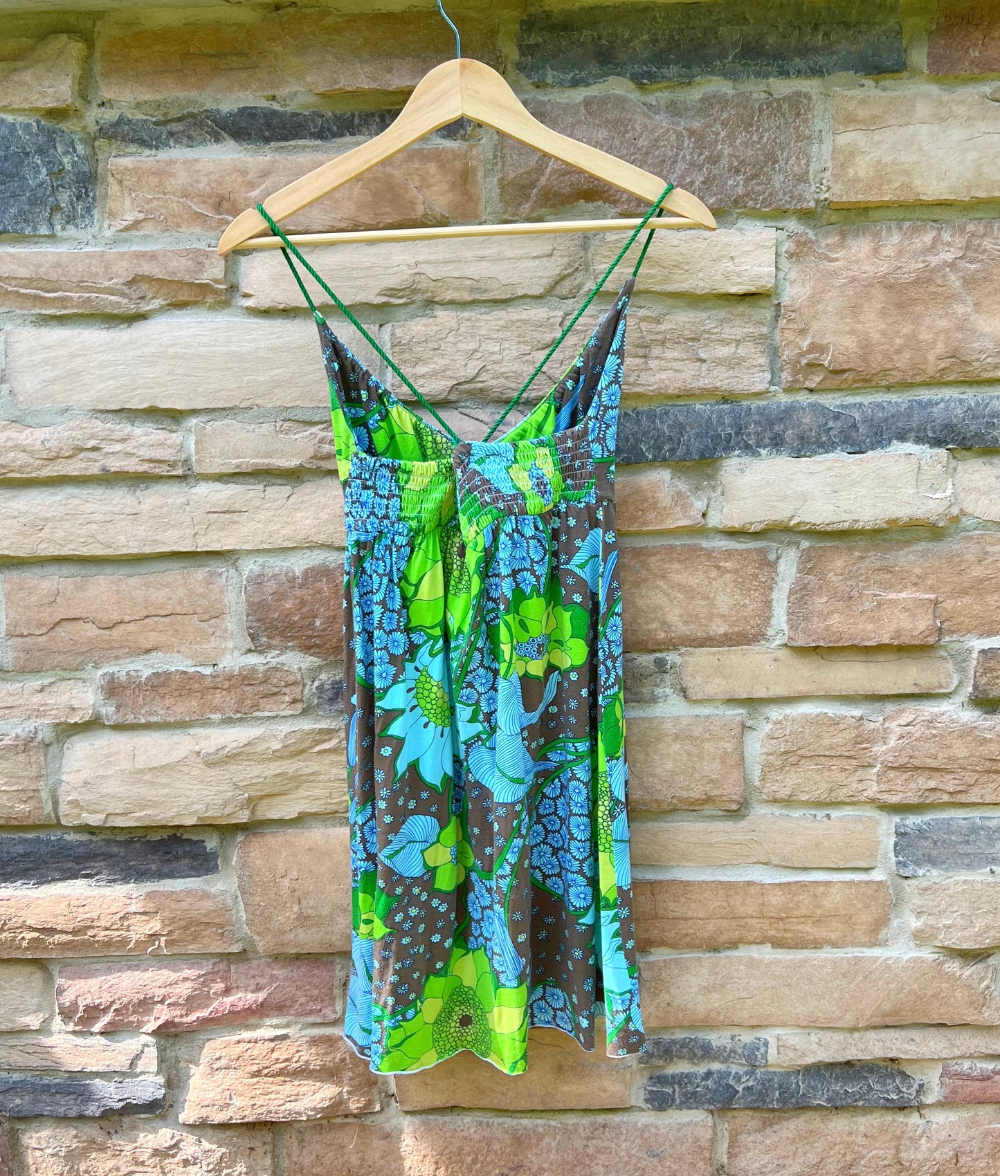 Vintage Free People Turquoise Flower Dress