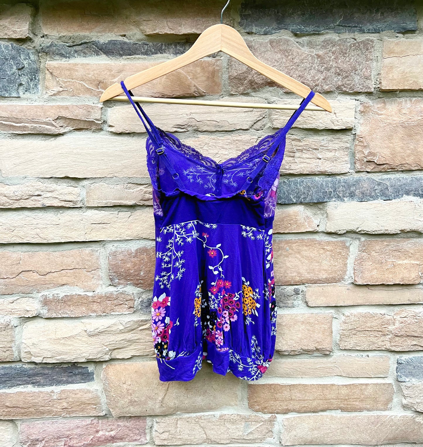 Vintage Free People Floral Lace Tank