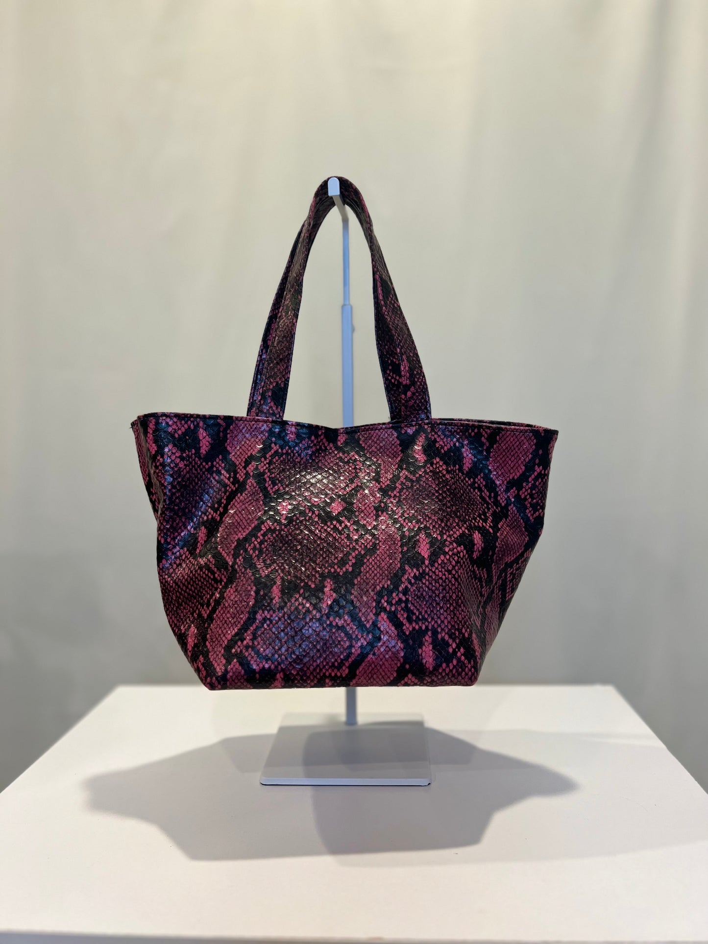 Vegan Snakeskin Handle Bag