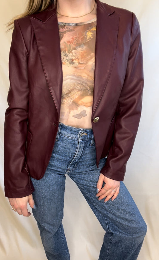 Vegan Leather Blazer | 50% OFF