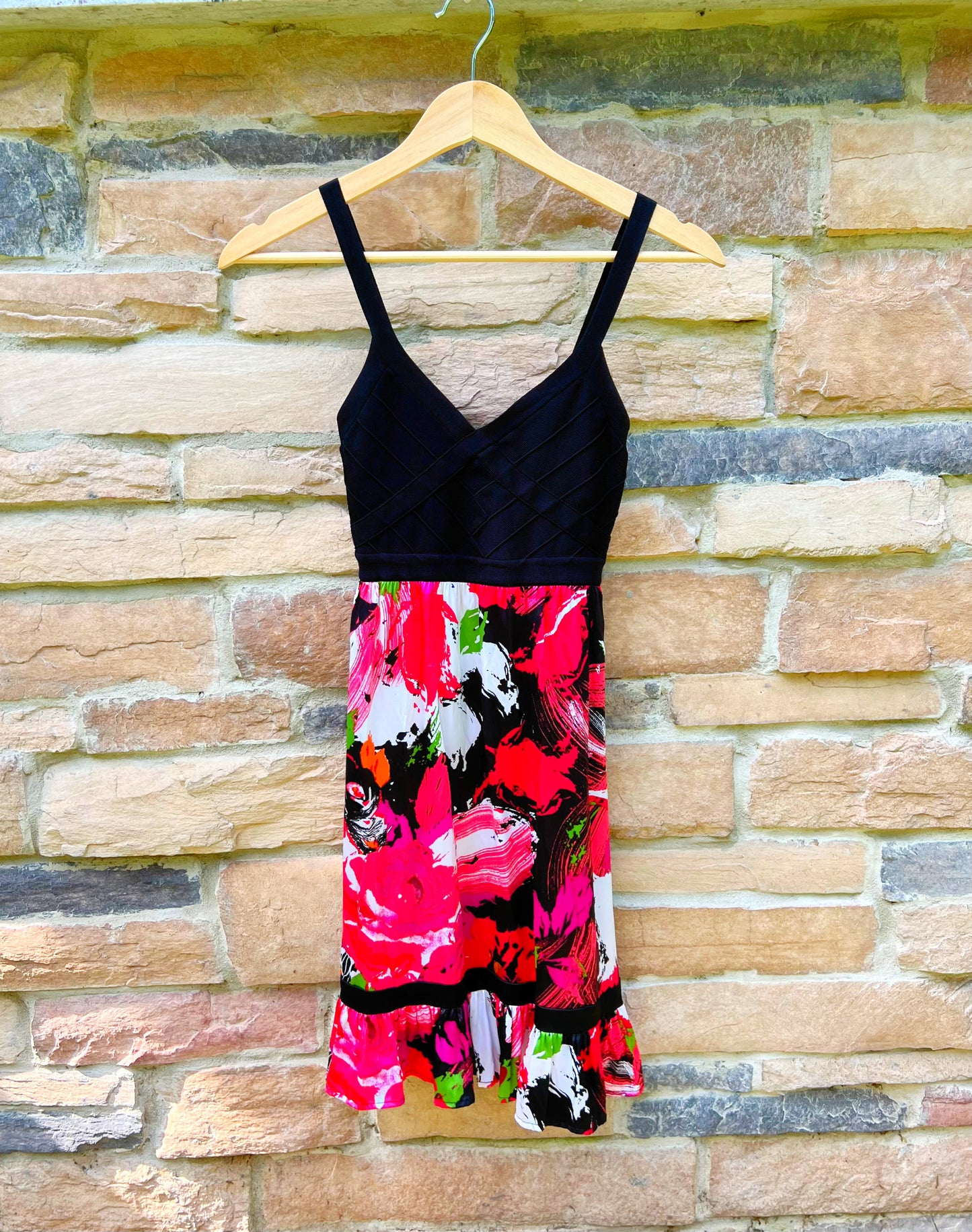 Vintage Bebe Pink Floral Dress