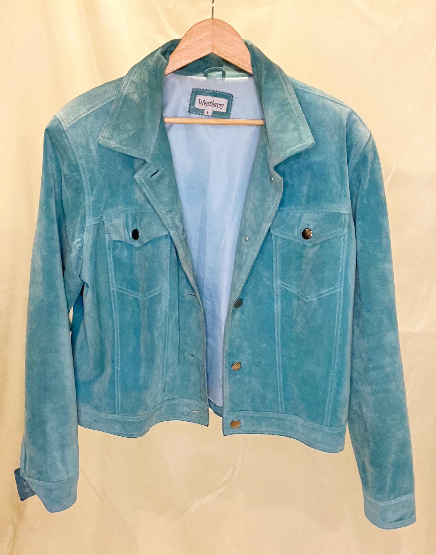 Blue Suede Jacket, 1990s | $40