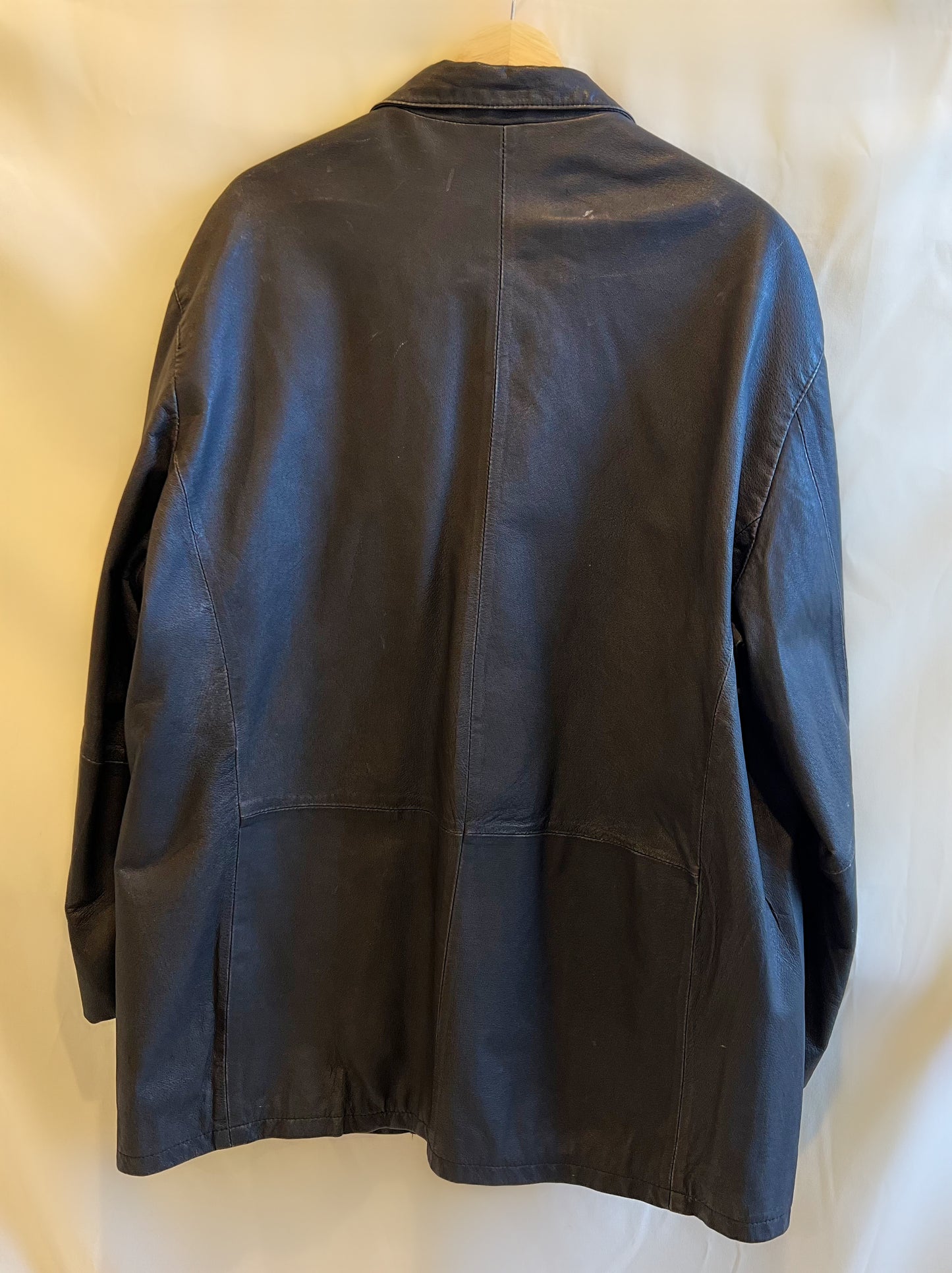 Distressed Leather Blazer, 1990s | $68